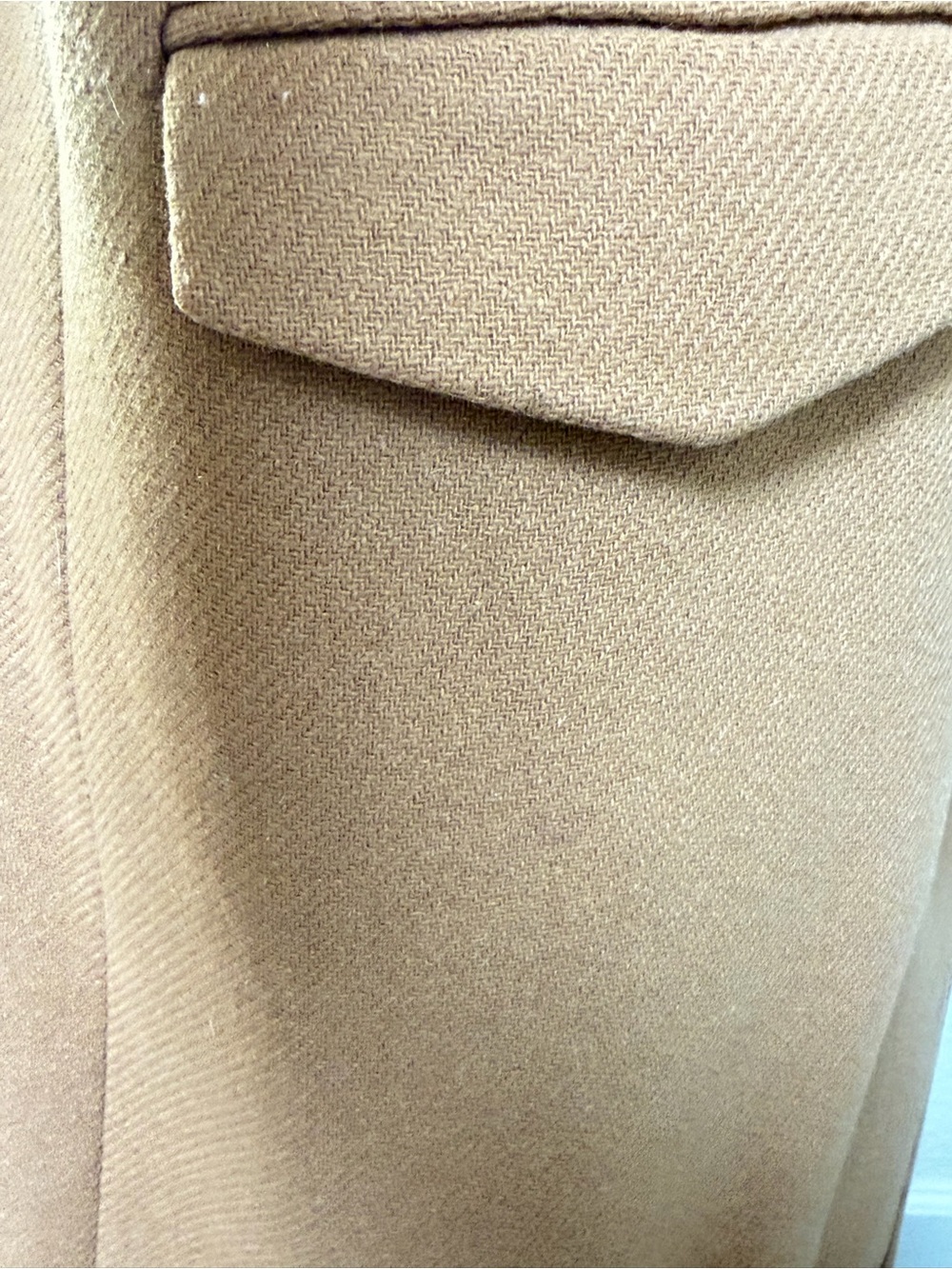 ZARA Camel Herringbone Longline Coat - Picture 8 of 12
